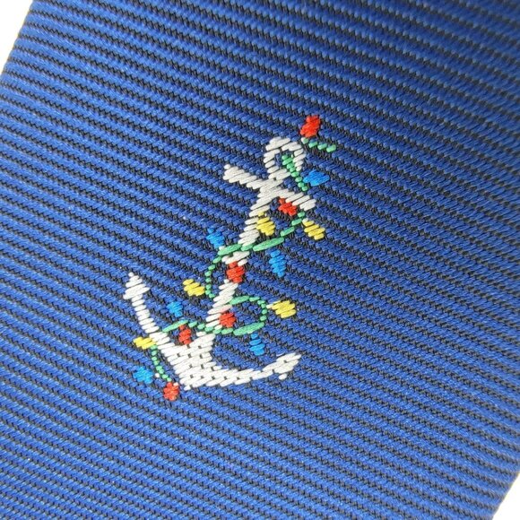 Knotty & Nice Tie Men’s Holiday Tie Anchors With Christmas Lights Nautical - Picture 4 of 5
